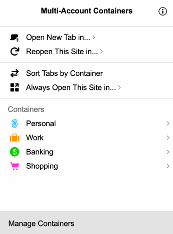 Image of Firefox Multi Account Containers addon